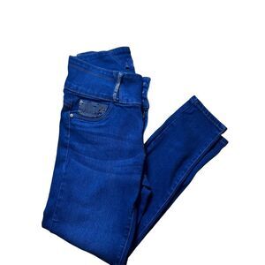 BELLA High Waisted Rhinestone Skinny Jeans Juniors Size 9 Dark Denim Y2K Glam